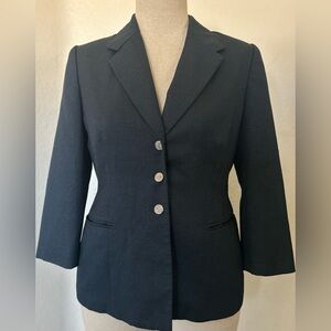 Tahari ASL Dark Blazer with Metallic Buttons